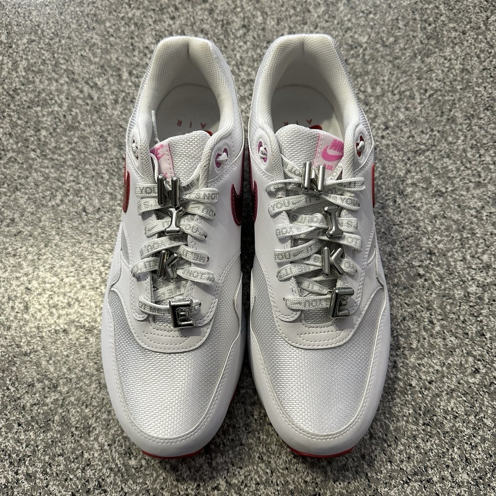 Nike Air Max 1 PRM Valentine's Day Mens Size 10.5 HV2303-100 White Red Sneakers - Picture 2 of 7